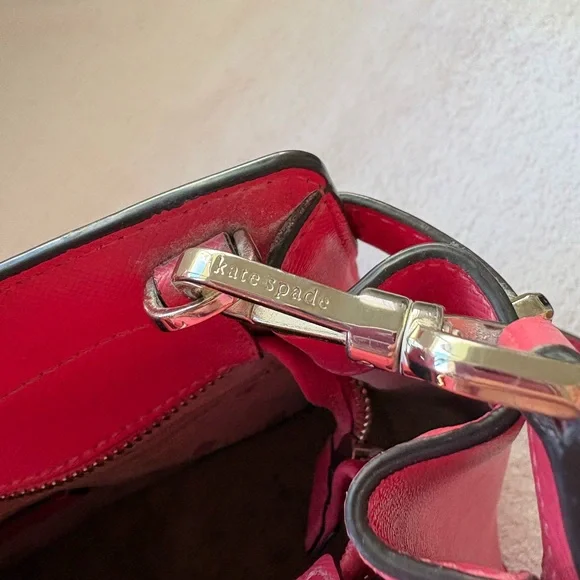 Kate Spade New York Staci Satchel Crossbody Bag Medium Size - Ruby Pink Leather - Picture 11 of 15